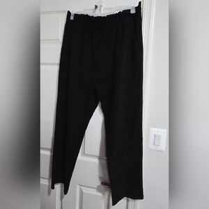Black Ruffled Waist Pants